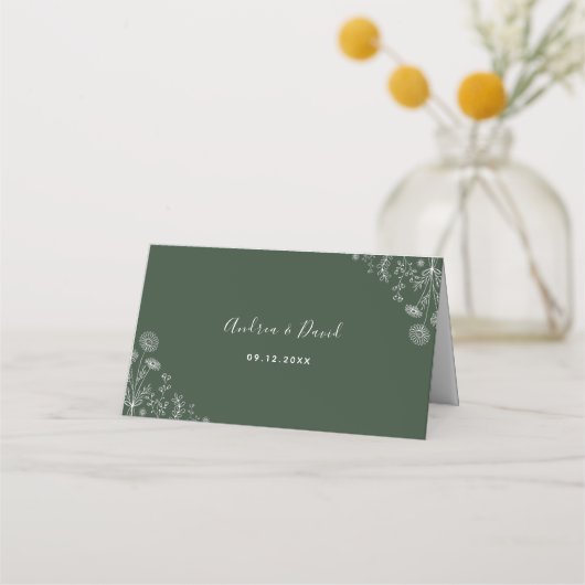 セージグリーン |野描草植物学結婚校 プレイスカード (裏面)