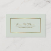 セージグリーン&金ゴールドエレガントプロフェッショナルQRコード 名刺 (正面)