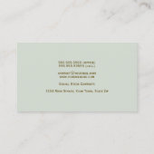 セージグリーン&金ゴールドシンプルエレガントプロフェッショナル 名刺 (裏面)