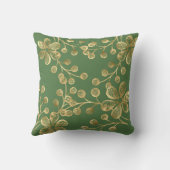 セージグリーン&金ゴールド植物両面クッション クッション (裏面)