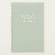 セージグリーン 2026年 プランナー | カスタムタイトルとイニシャル