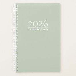 セージグリーン 2026年 プランナー | カスタムタイトルとイニシャル