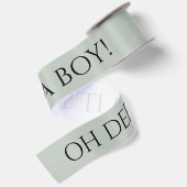 セージグリーン Oh Deer It’s a Boy サテンリボン (裏面)