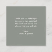 セージグリーン | QRコード結婚による愛の獲得 エンクロージャーカード (裏面)