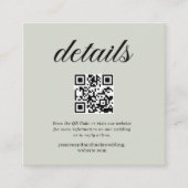 セージグリーン RSVP ウェブサイト QR コード 写真 エンクロージャーカード (正面)