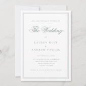 セージグリーンIミニマモダンリスト結婚式招待状 招待状 (正面)