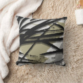 セージグレーブラック&ホワイト芸術的抽象芸術 クッション (ブランケット)