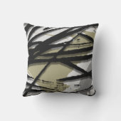 セージグレーブラック&ホワイト芸術的抽象芸術 クッション (裏面)