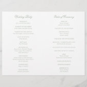 セージグ伝統的リーンフォーマル結婚式 プログラム (裏面)