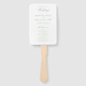 セージグ伝統的リーンフォーマル結婚式 プログラム ハンドファン (正面)