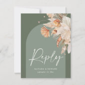 セージグ素朴リーンパンパスグラスモダンオン傾向 出欠カード (正面)