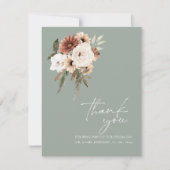 セージグ素朴リーンピーチフローラ結婚ズ サンキューカード (正面)