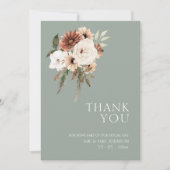セージグ素朴リーンピーチフローラ結婚ズ サンキューカード (正面)