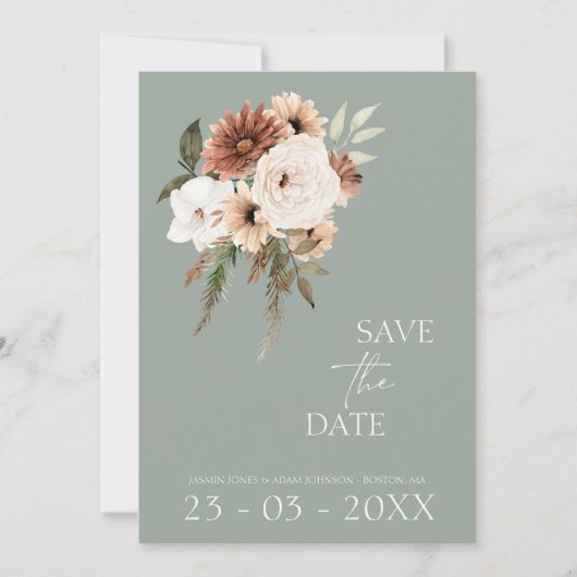 セージグ素朴リーンピーチフローラ結婚ズ セーブザデート (正面)