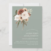 セージグ素朴リーンピーチフローラ結婚ズ 招待状 (正面)