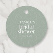 セージグ素朴リーンボタニカルカスタムブライダルシャワー フェイバータグ (裏面)