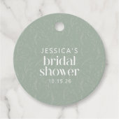 セージグ素朴リーンボタニカルカスタムブライダルシャワー フェイバータグ (正面)