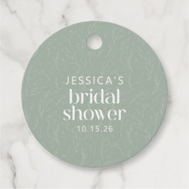 セージグ素朴リーンボタニカルカスタムブライダルシャワー フェイバータグ