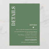 セージコンテンポラリーグモダンリー結婚の詳細 エンクロージャーカード (正面)