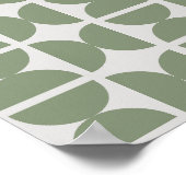 セージコンテンポラリーグリーンレトロハーフムーン70s ポスター (角)