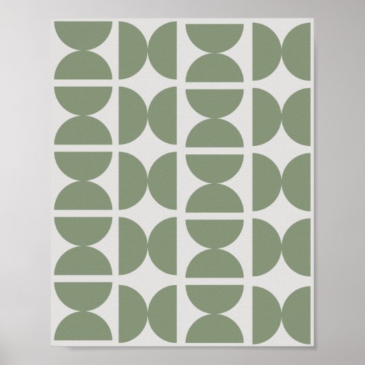 セージコンテンポラリーグリーンレトロハーフムーン70s ポスター (正面)