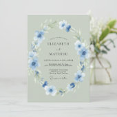 セージコーンフラワーの植物学的な森の結婚式 招待状 (スタンド正面)