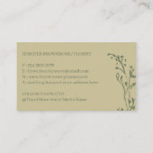 セージゴールドの手に花を握る 名刺 (裏面)