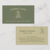 セージゴールド手作り趣味アミグリミ手編みニット 名刺 (正面/裏面)