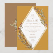 セージゴールド ダイヤモンド フォール シーズン ブライダル シャワー 招待状 (正面/裏面)