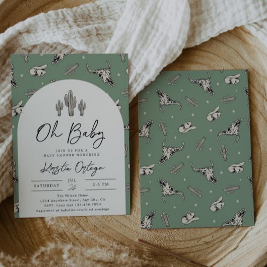 セージサウスウエストベビーシャワー招待状 招待状