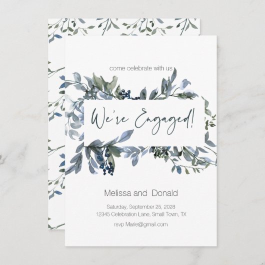 セージシルバーグリーンエレガントフローラ婚約 (正面/裏面)