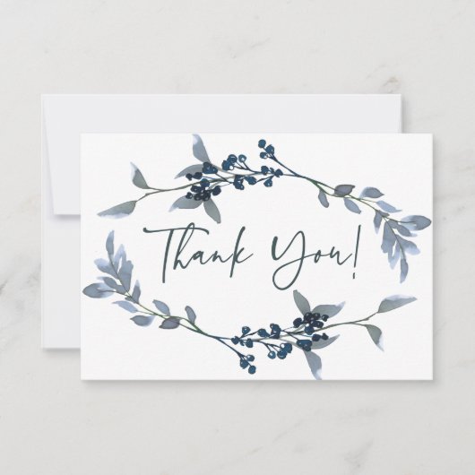 セージシルバーグリーンフローラエレガントサンキューカード サンキューカード (正面)