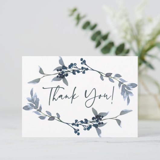 セージシルバーグリーンフローラエレガントサンキューカード サンキューカード (スタンド正面)