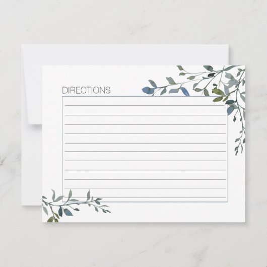 セージシルバーグリーン結婚フローラレシピカード ノートカード (裏面)