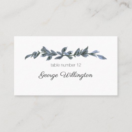 セージシルバーグリーン結婚フローラ座席表 プレイスカード (正面)