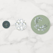 セージシルバーグリーン結婚フローラ紙吹雪 コンフェッティ (裏面)