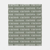 セージシンプルグパーソナライズされたリーン名 フリースブランケット (正面)