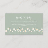 セージシンプルグリーンデイジーベビーシャワーブックベビー エンクロージャーカード (正面)