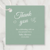 セージシンプルグリーンメッセージカード フェイバータグ (正面)