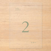 セージシンプルグリーンモダンアクリルアーチ表番号 アクリル招待状 (正面)