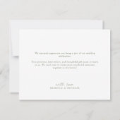 セージシンプルグリーン手描きボ結婚タニカル サンキューカード (裏面)