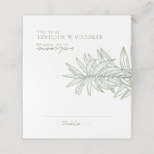 セージシンプルグリーン植物折畳み プレイスカード (外部開封)