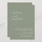 セージシンプルグリーン結婚式招待状 招待状 (正面/裏面)