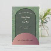 セージシンプルグリーンbohoシック結婚式招待状 (スタンド正面)