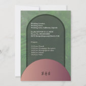 セージシンプルグリーンbohoシック結婚式招待状 (裏面)