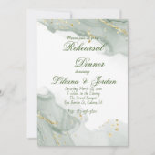 セージシンプルスタイリッシュリハーサルディナー招待状 招待状 (正面)