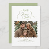 セージシンプルボースカラップ写真クリスマスカード シーズンカード (正面/裏面)