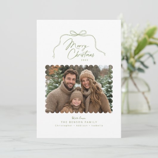 セージシンプルボースカラップ写真クリスマスカード シーズンカード (スタンド正面)