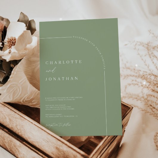 セージシンプルモダンアルチ結婚ーズ 招待状