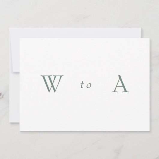 セージシンプル文字のみ結婚式の日付を保存 セーブザデート (裏面)